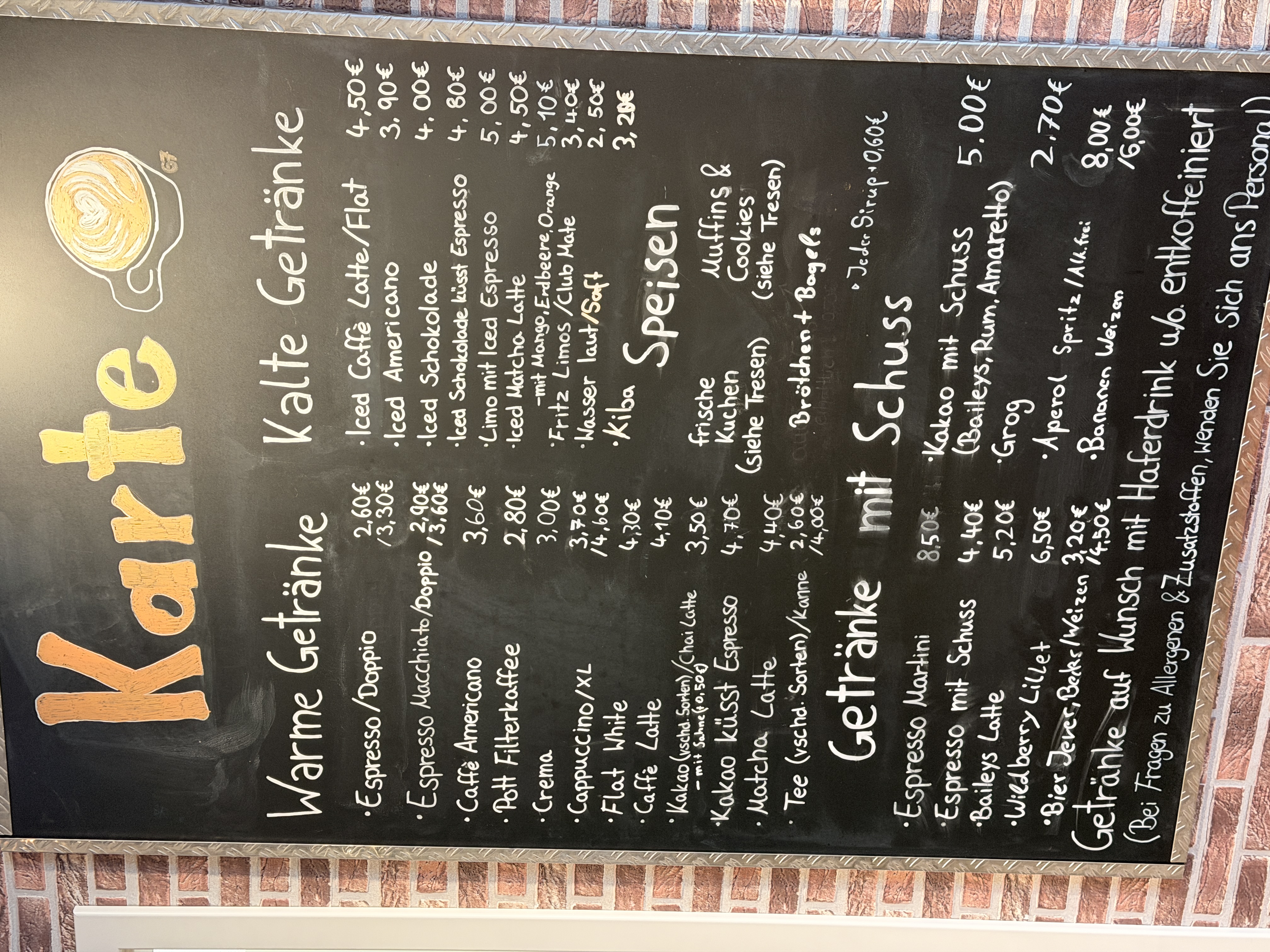 Kaffeespezialitäten im Café Die Bohnenbrüder